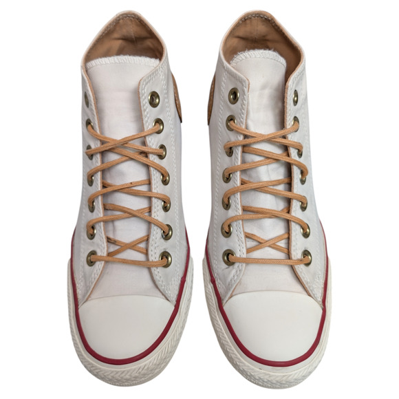 Converse 2016 CTAS Lux Mid Hidden Wedge Parchment Peached Canvas Sneaker 8 - Picture 4 of 13